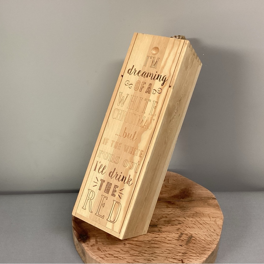 🔴 Beautiful Wood Crafted Wine Bottle Gift Box - Excellent Condition - Lovely
